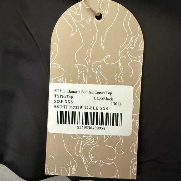 MESHKI New Elegant Black Corset Strapless Janayia Top, XXS - Picture 5 of 5